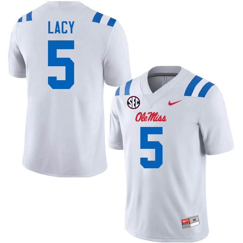 Ole Miss Rebels #5 Kewan Lacy College Football Jerseys Stitched-White